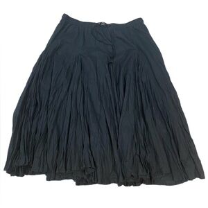 Grace Elements Black Pleated Maxi Skirt Boho Whimsigoth Dark Fairy Goth Witchy L